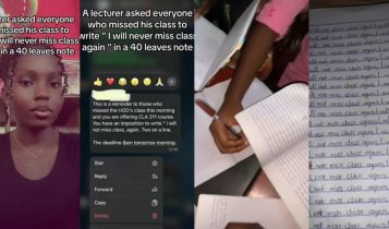 Lecturer punishes absent students, makes them write “I’ll never miss class again” in…